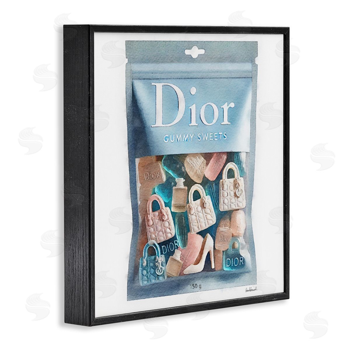 Glam Brand Gummy Fashion Black Frame Print Wall Art, Home Decor by Amanda Greenwood