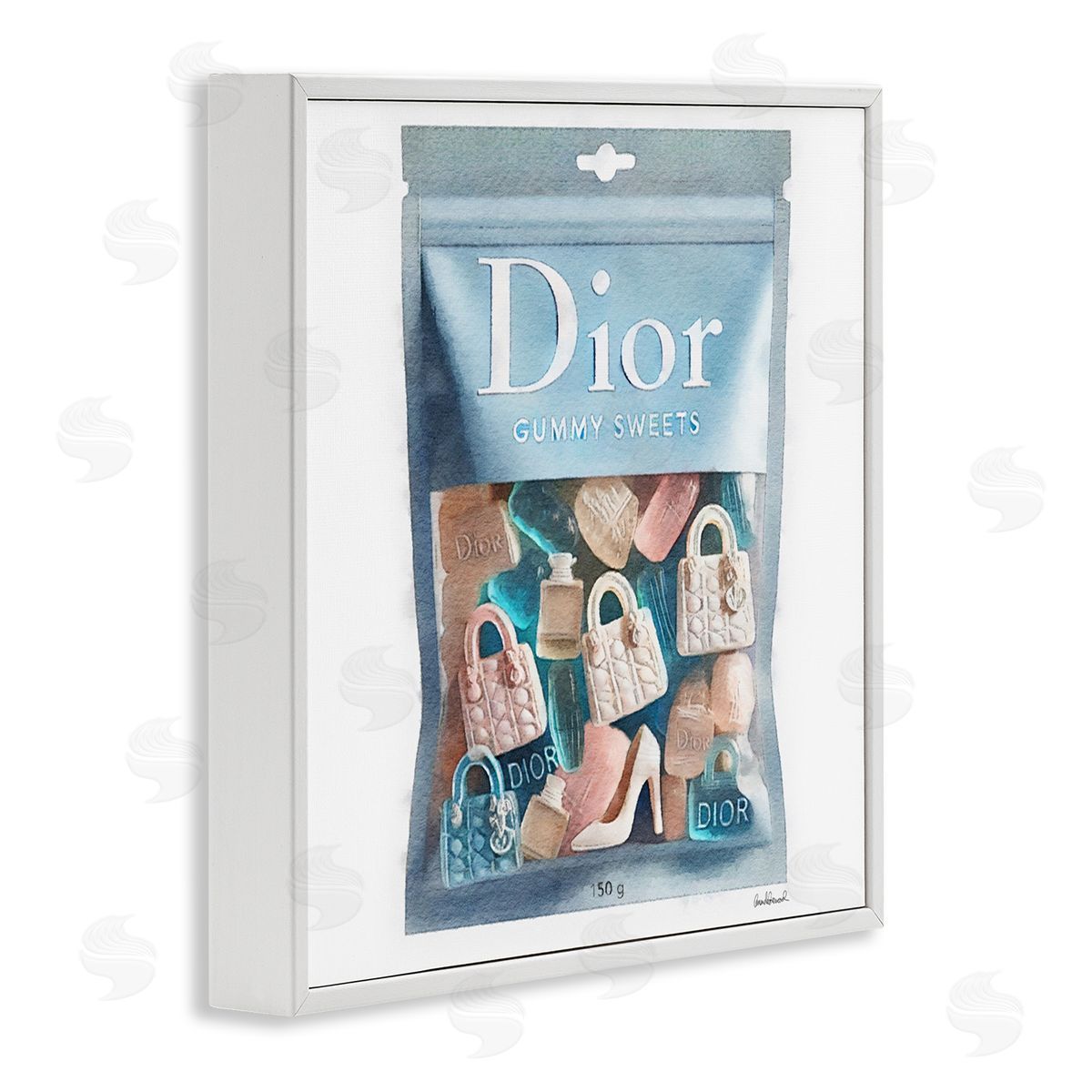 Glam Brand Gummy Fashion White Frame Print Wall Art, Home Decor by Amanda Greenwood