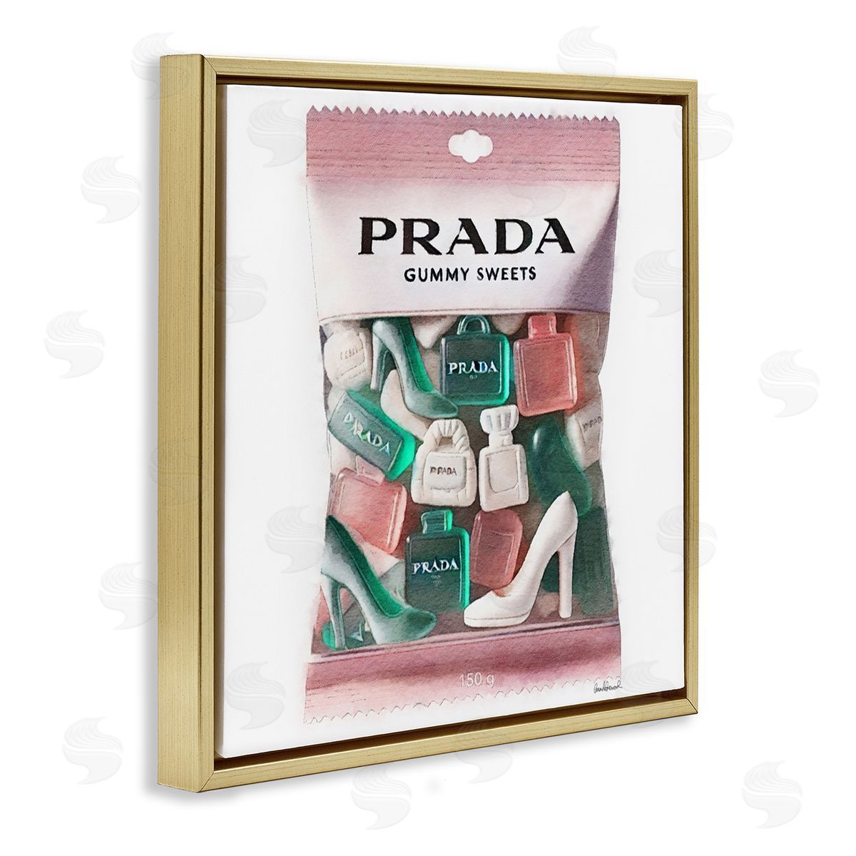 Fashion Brand Candies Gold Floating Frame Canvas Wall Art, Home Decor by Amanda Greenwood