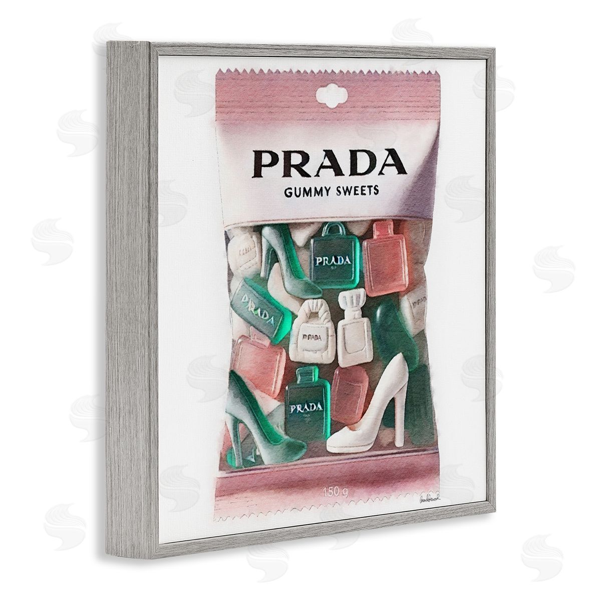 Fashion Brand Candies Grey Frame Print Wall Art, Home Decor by Amanda Greenwood