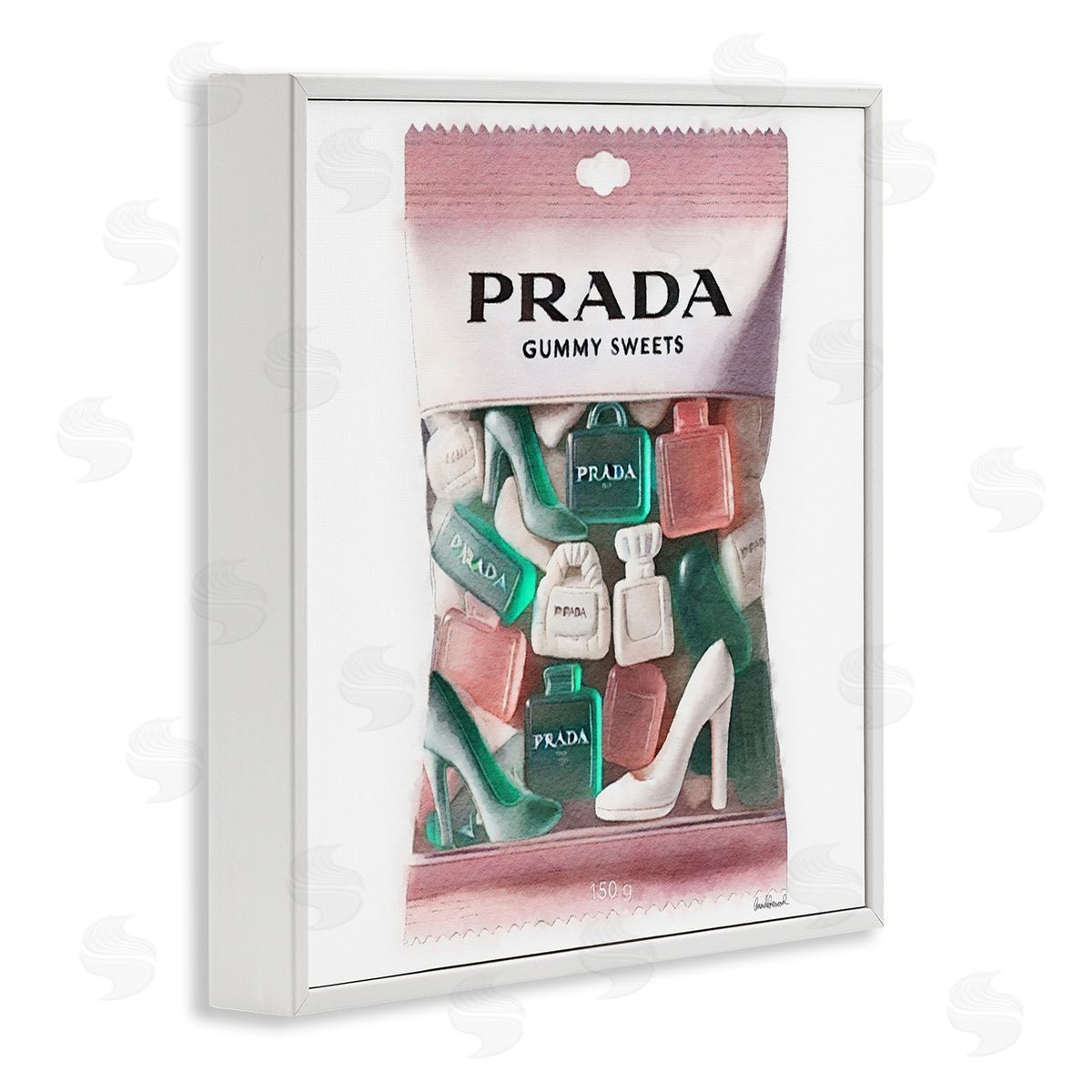 Fashion Brand Candies White Frame Print Wall Art, Home Decor by Amanda Greenwood