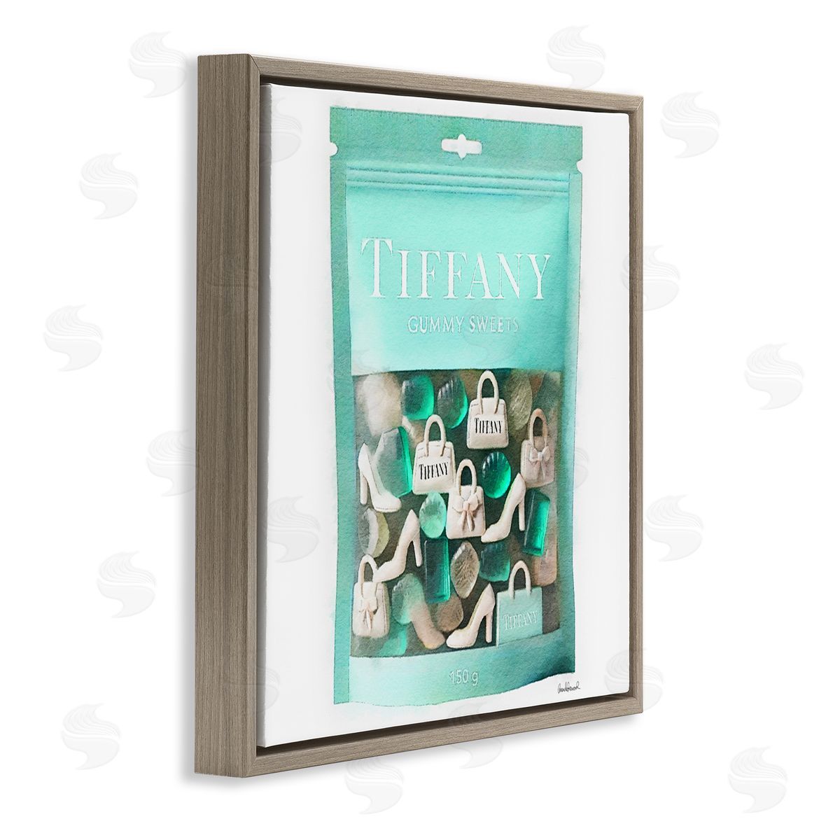 Chic Fashion Sweets Brown Floating Frame Canvas Wall Art, Home Decor by Amanda Greenwood