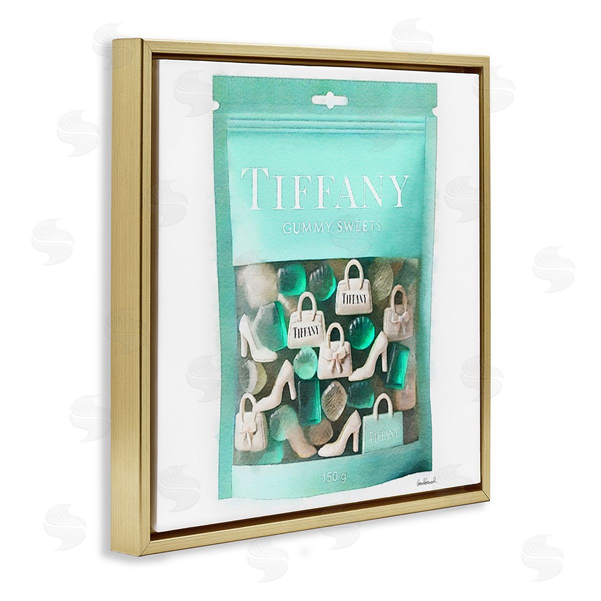 Chic Fashion Sweets Gold Floating Frame Canvas Wall Art, Home Decor by Amanda Greenwood