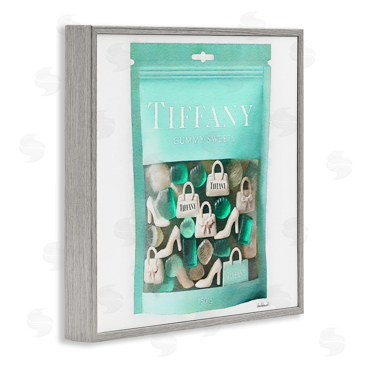 Chic Fashion Sweets Grey Frame Print Wall Art, Home Decor by Amanda Greenwood