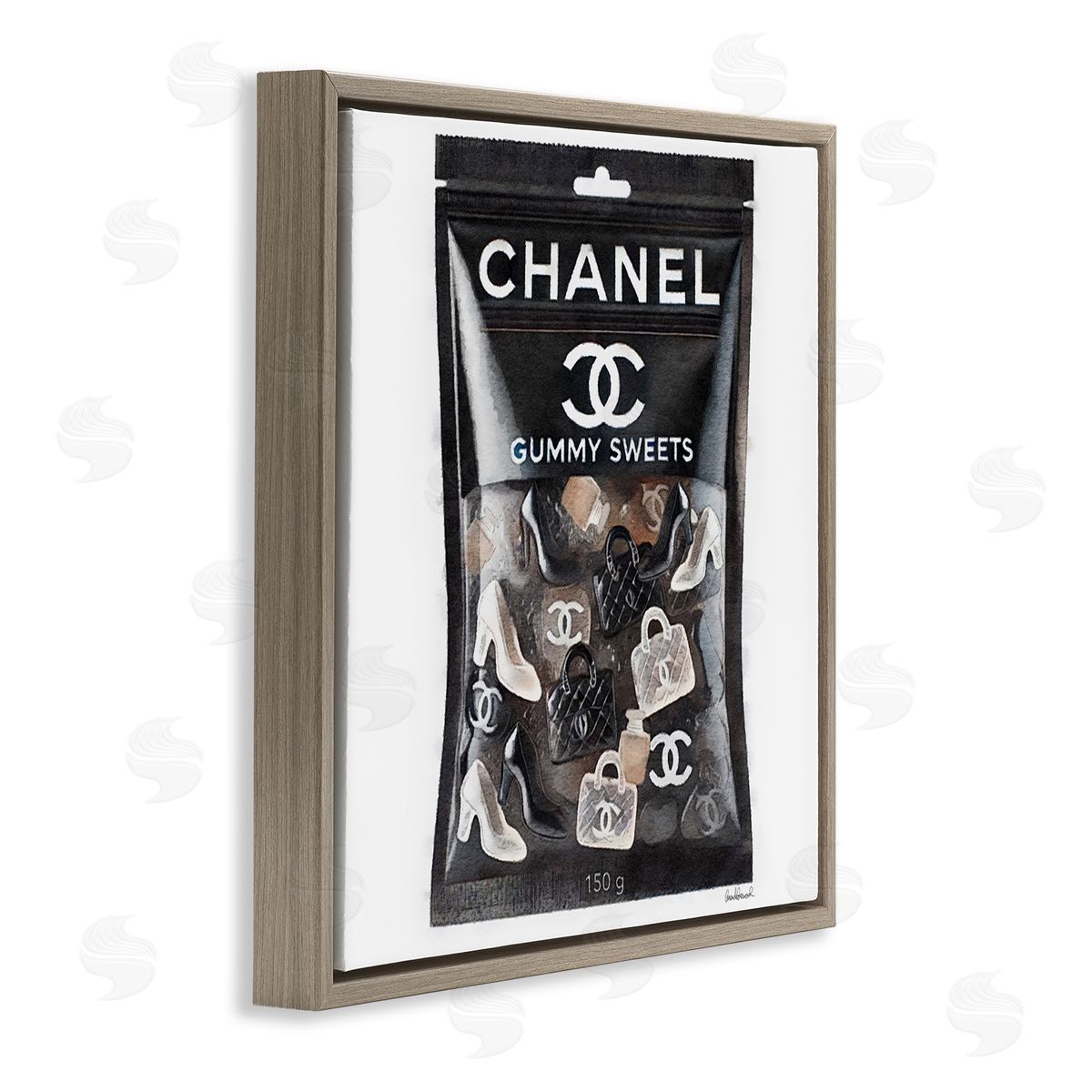 Chic Fashion Candy Brown Floating Frame Canvas Wall Art, Home Decor by Amanda Greenwood