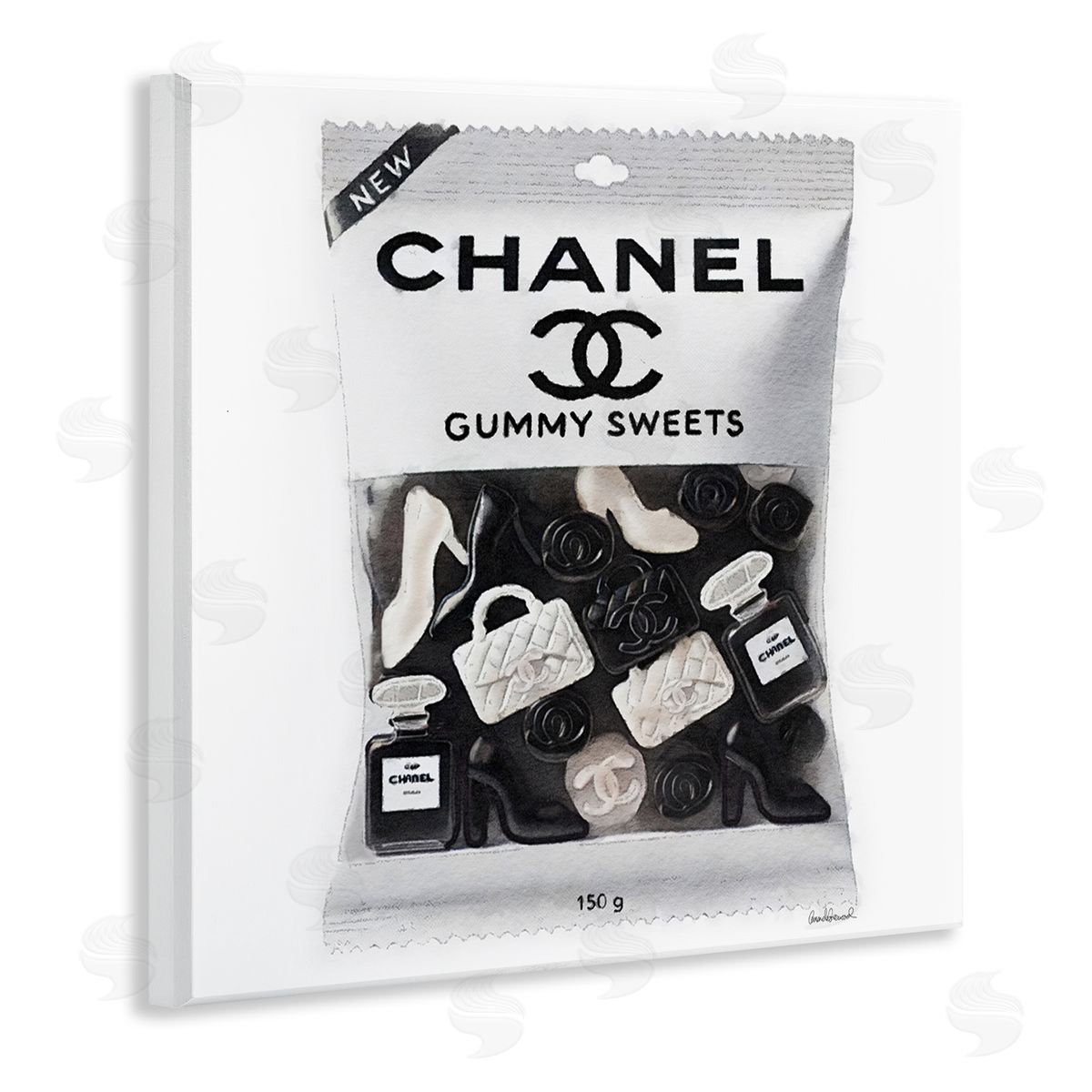 White & Black Fashion Candy Wood Plaque Wall Art, Home Decor by Amanda Greenwood