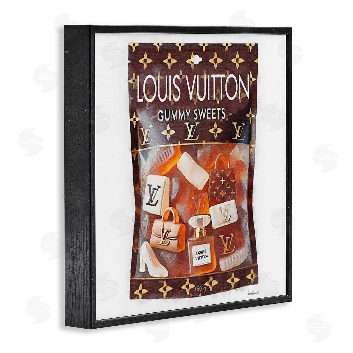 Glam Gummy Sweets Black Frame Print Wall Art, Home Decor by Amanda Greenwood