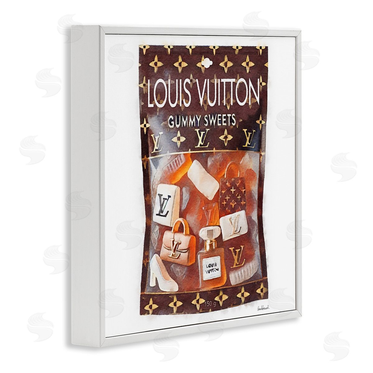 Glam Gummy Sweets White Frame Print Wall Art, Home Decor by Amanda Greenwood