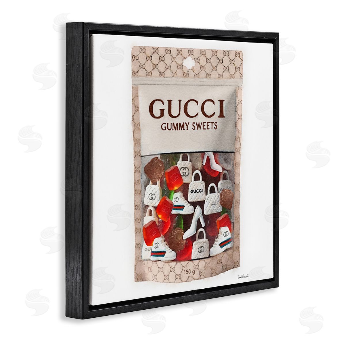 Glam Fashion Candies Black Floating Frame Canvas Wall Art, Home Decor by Amanda Greenwood