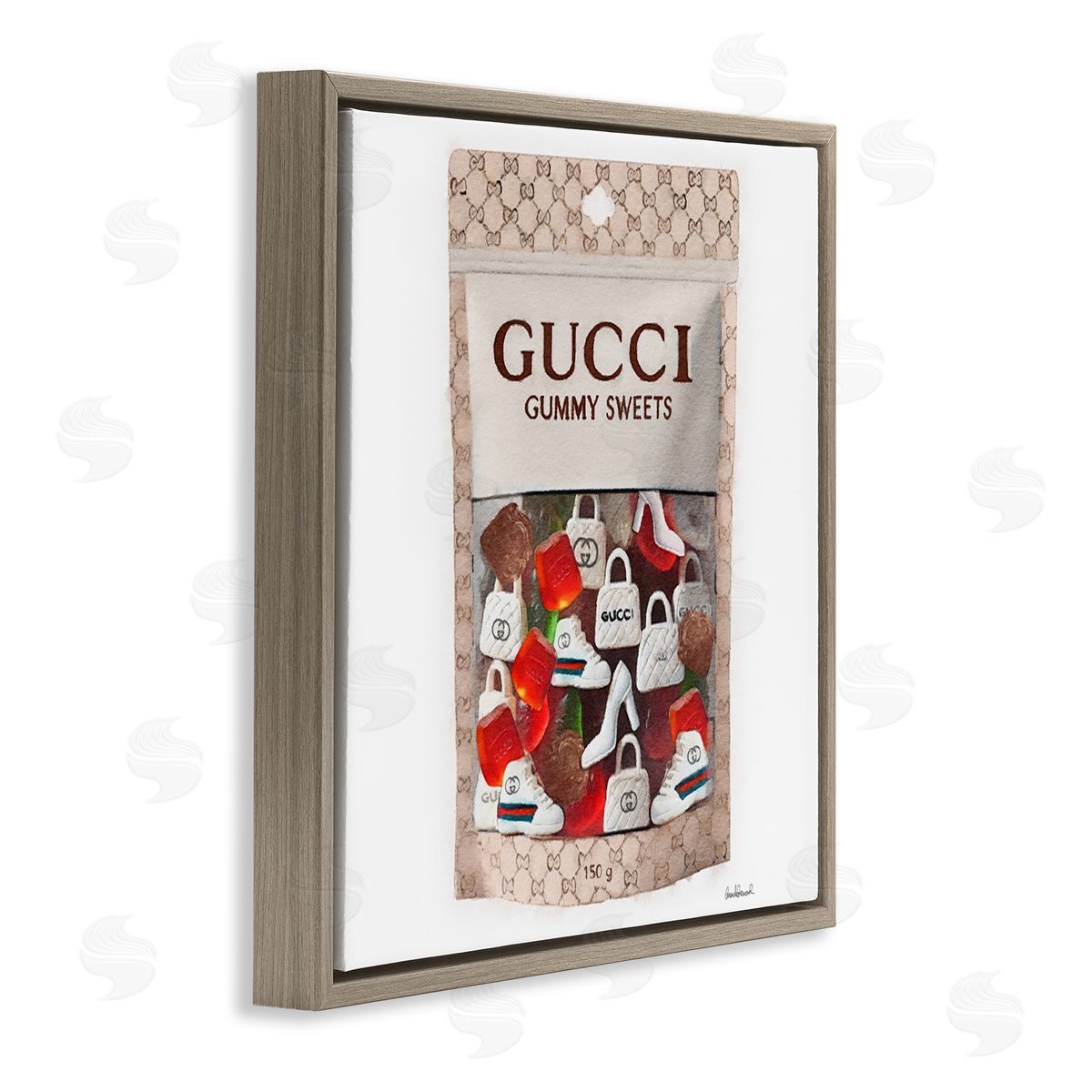 Glam Fashion Candies Brown Floating Frame Canvas Wall Art, Home Decor by Amanda Greenwood