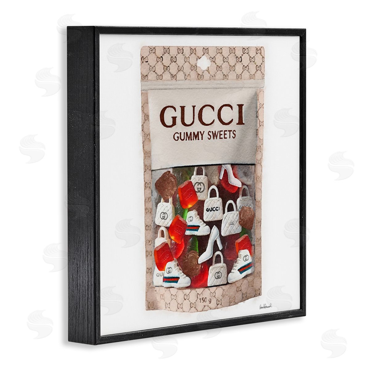 Glam Fashion Candies Black Frame Print Wall Art, Home Decor by Amanda Greenwood