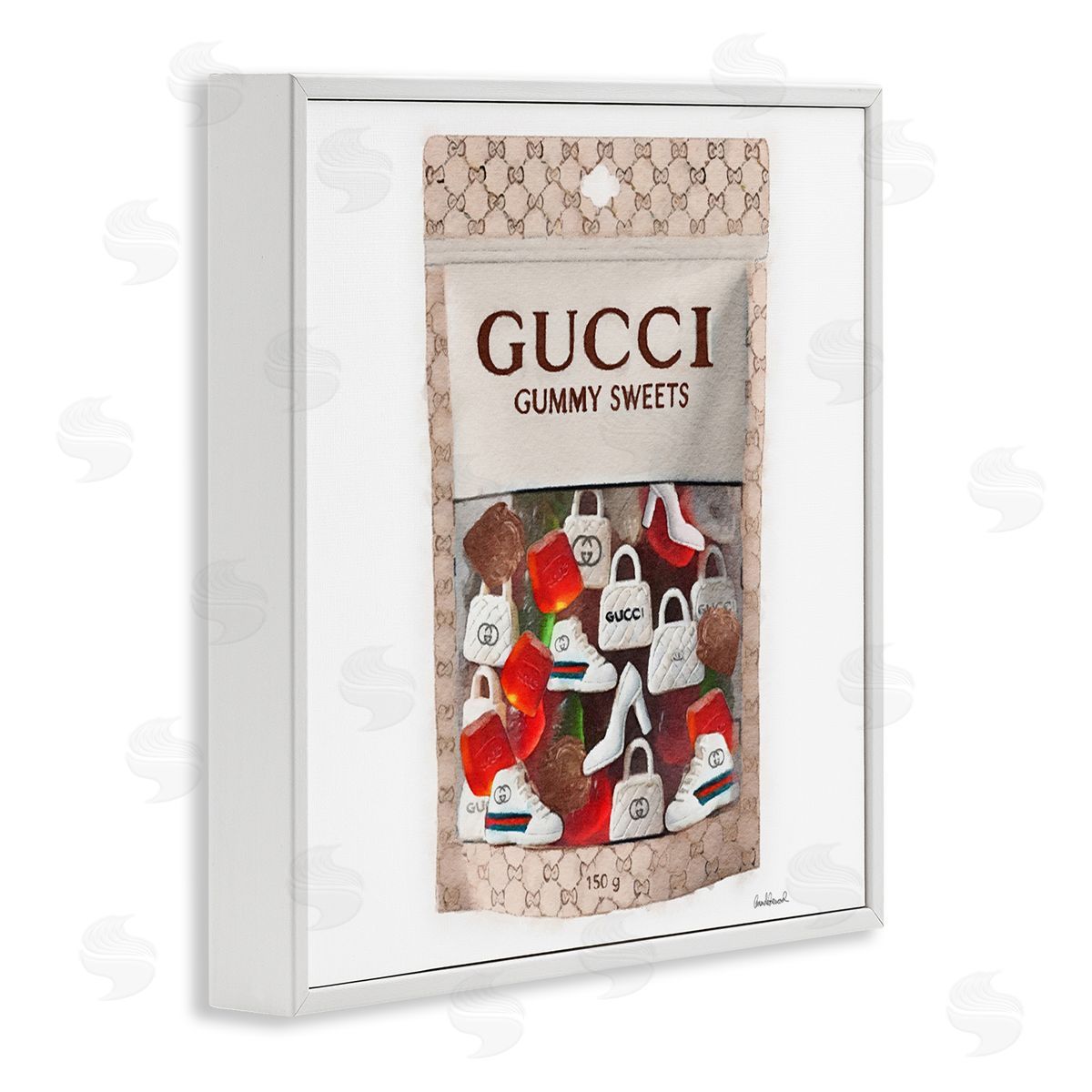 Glam Fashion Candies White Frame Print Wall Art, Home Decor by Amanda Greenwood