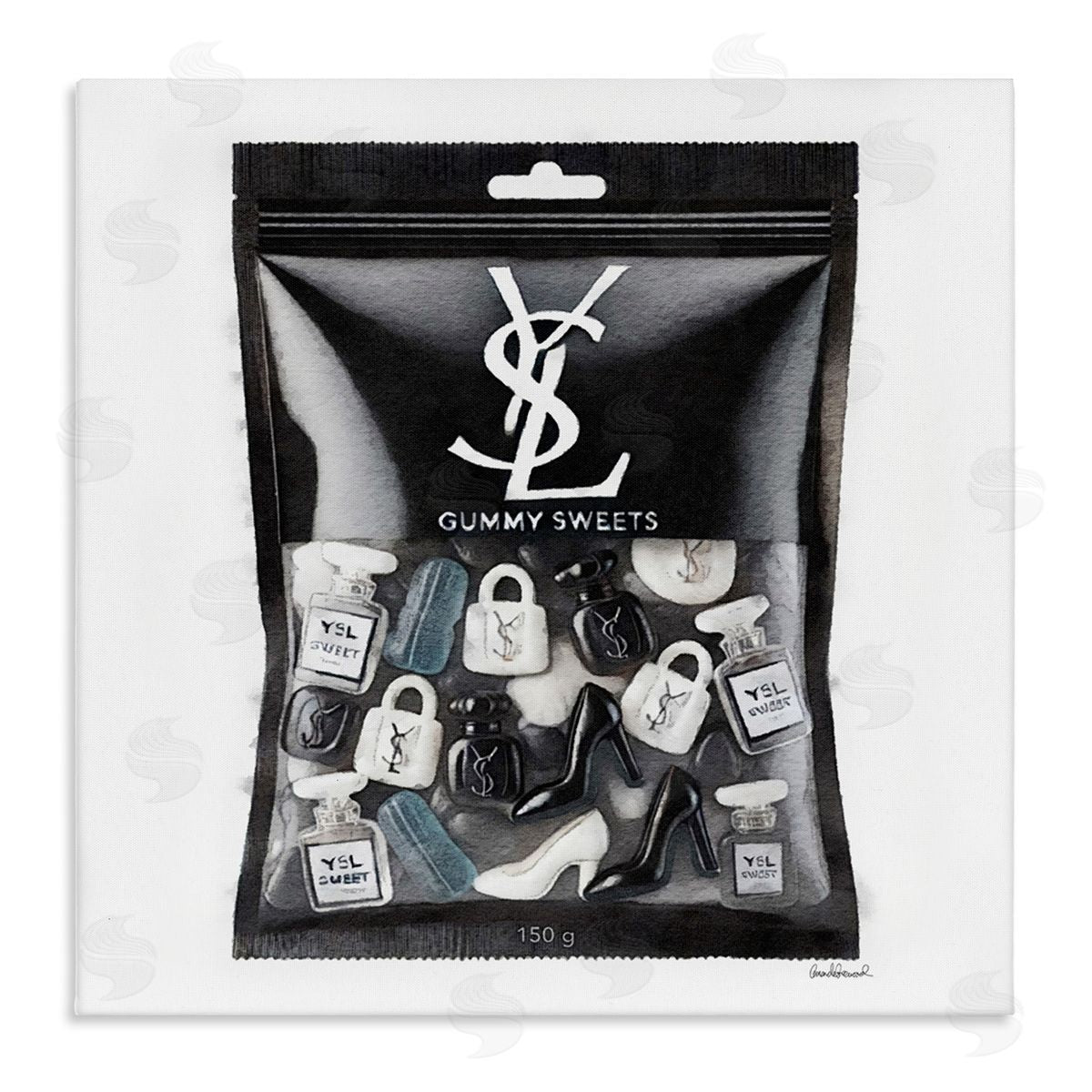 Black Glam Candies Canvas Wall Art, Home Decor by Amanda Greenwood