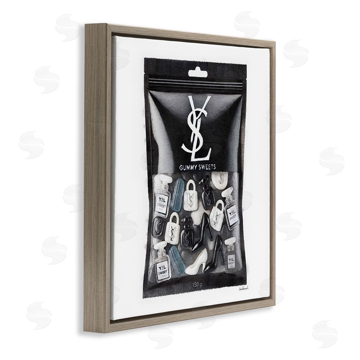 Black Glam Candies Brown Floating Frame Canvas Wall Art, Home Decor by Amanda Greenwood