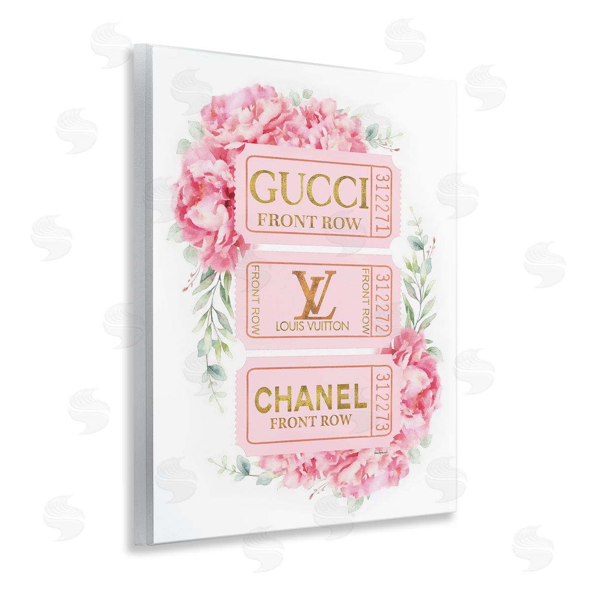 Pink & Gold Glam Tickets Wood Plaque Wall Art, Home Decor by Amanda Greenwood