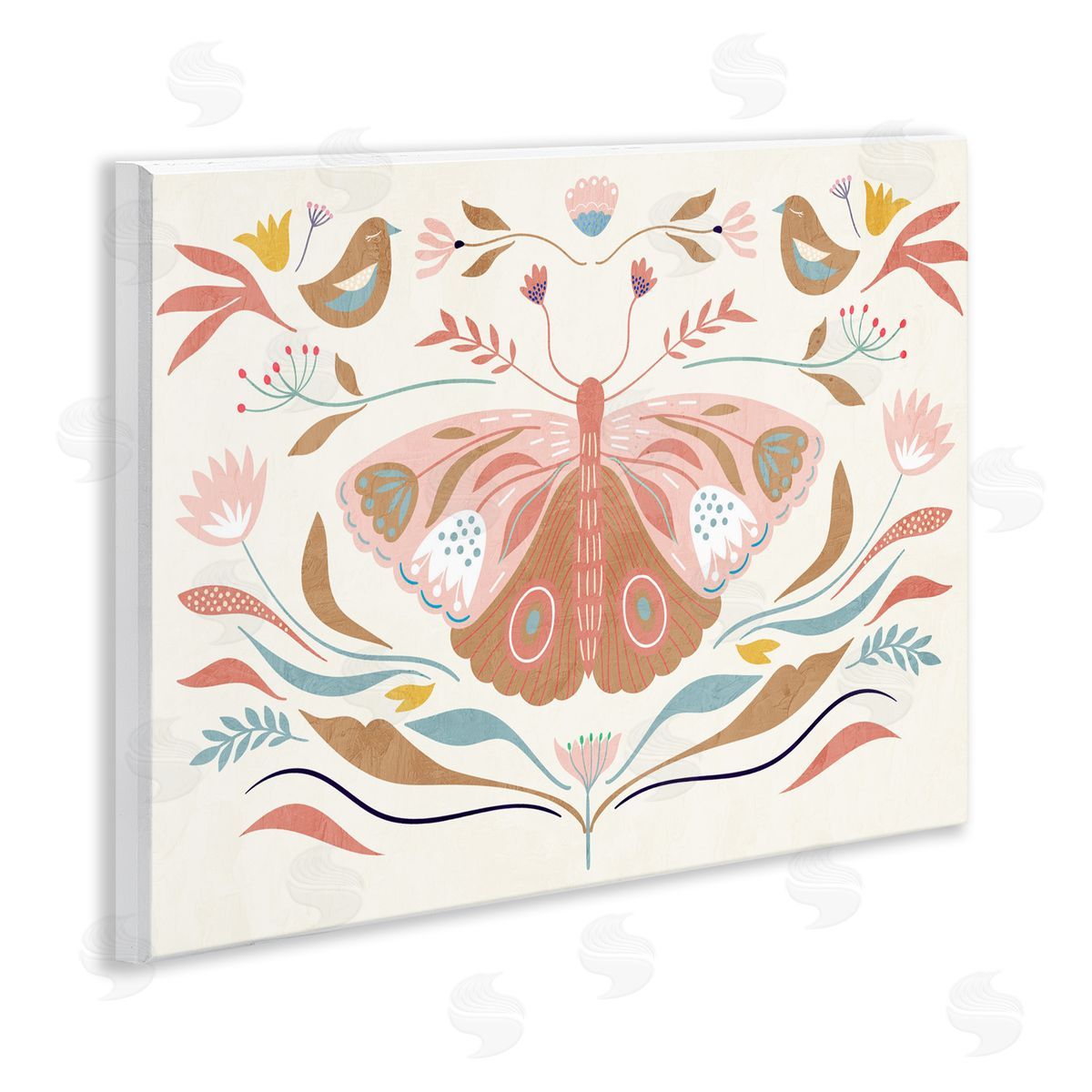 Boho Folk Moth Wood Plaque Wall Art, Home Decor by Kim Allen