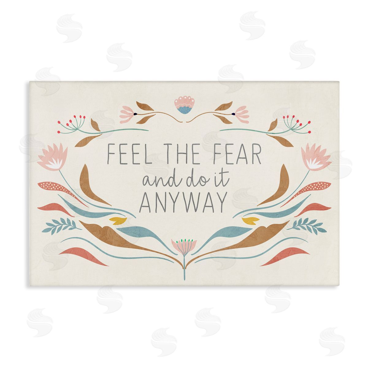 Feel The Fear Inspirational Canvas Wall Art, Home Decor by Kim Allen