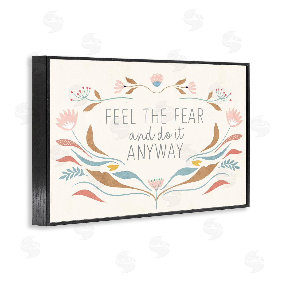 Feel The Fear Inspirational Black Frame Print Wall Art, Home Decor by Kim Allen