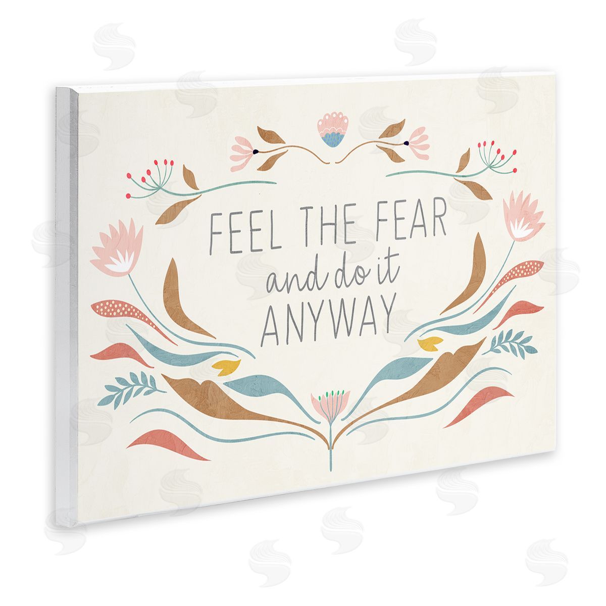 Feel The Fear Inspirational Wood Plaque Wall Art, Home Decor by Kim Allen