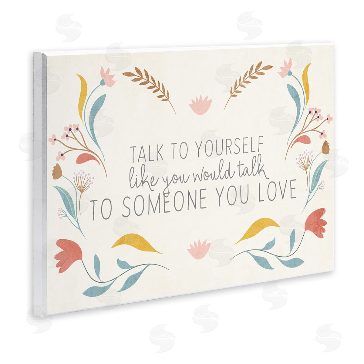 Floral Self Love Inspirational Wood Plaque Wall Art, Home Decor by Kim Allen