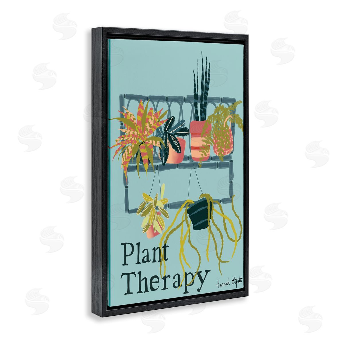 Plant Therapy Shelf Black Floating Frame Canvas Wall Art, Home Decor by Hannah Byatt