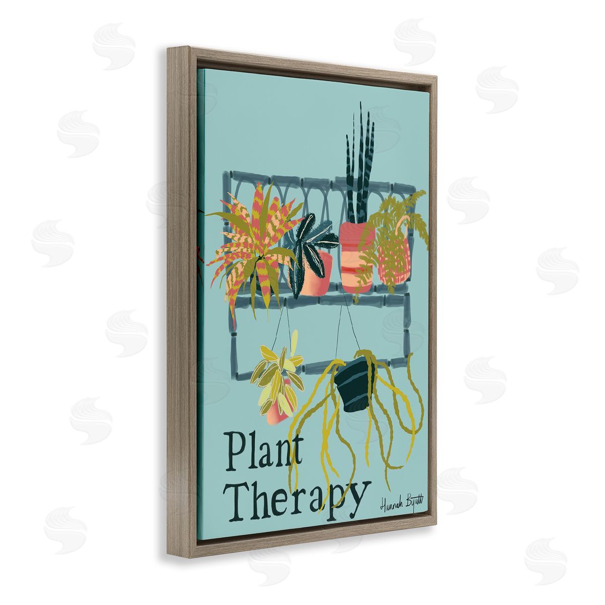 Plant Therapy Shelf Brown Floating Frame Canvas Wall Art, Home Decor by Hannah Byatt