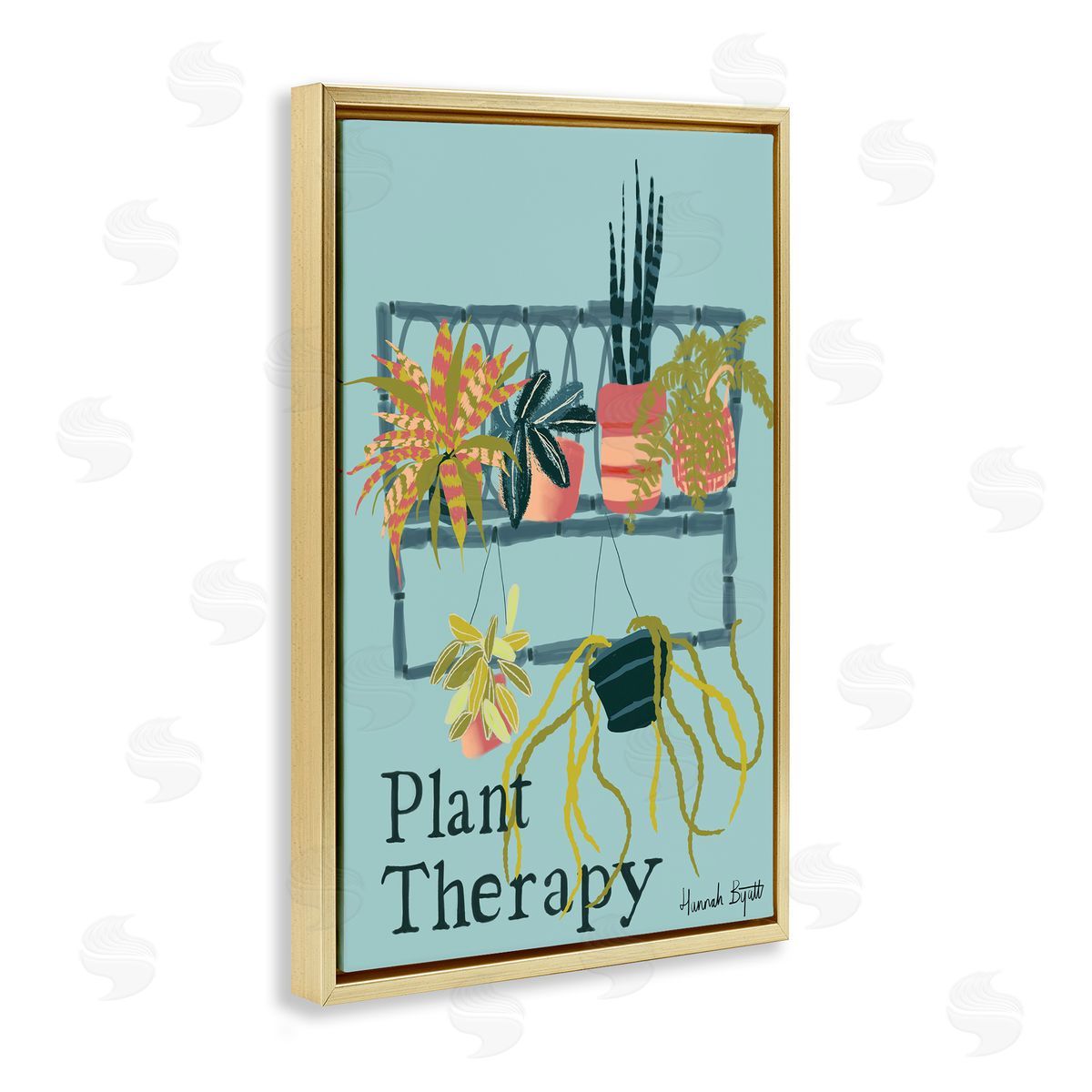 Plant Therapy Shelf Gold Floating Frame Canvas Wall Art, Home Decor by Hannah Byatt