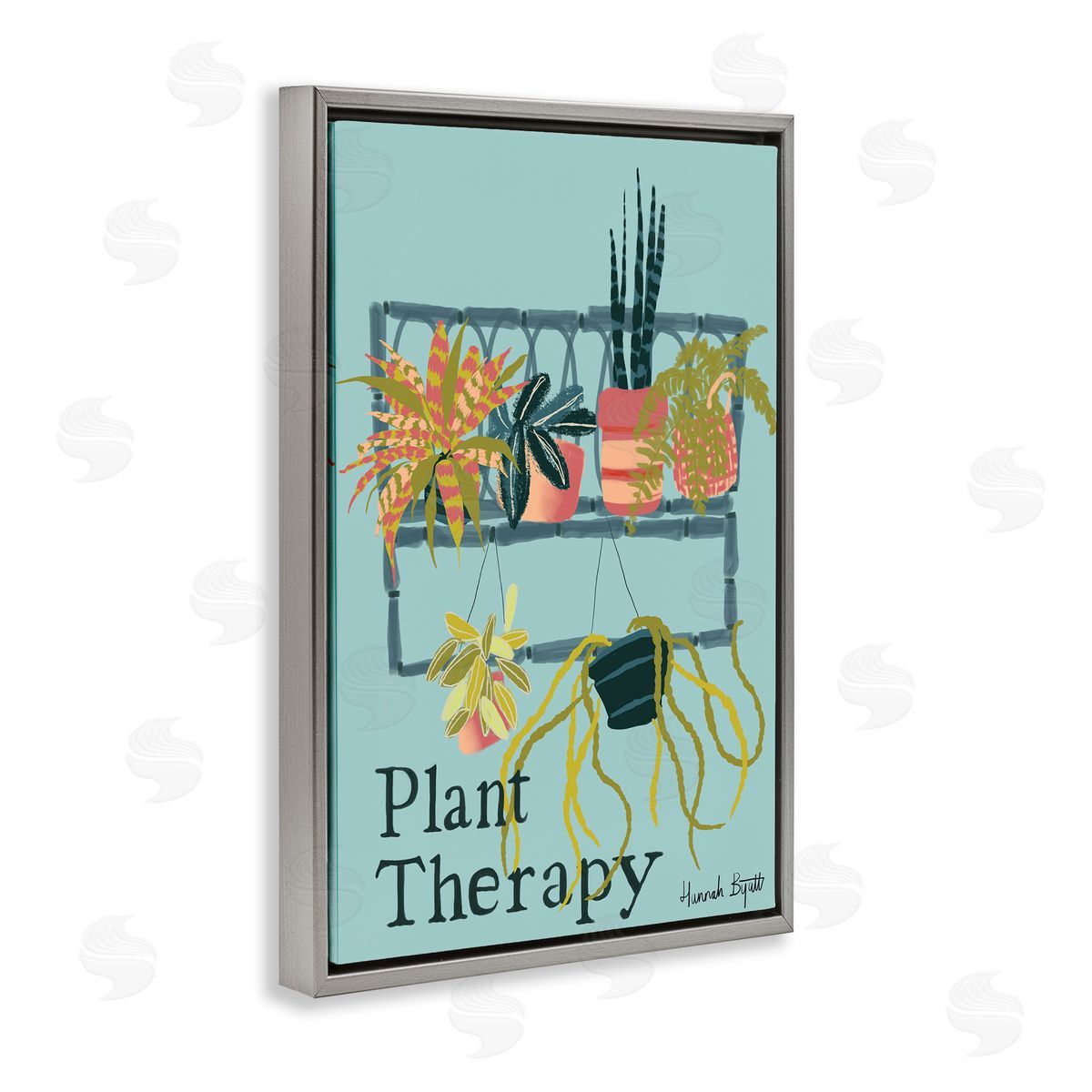 Plant Therapy Shelf Grey Floating Frame Canvas Wall Art, Home Decor by Hannah Byatt