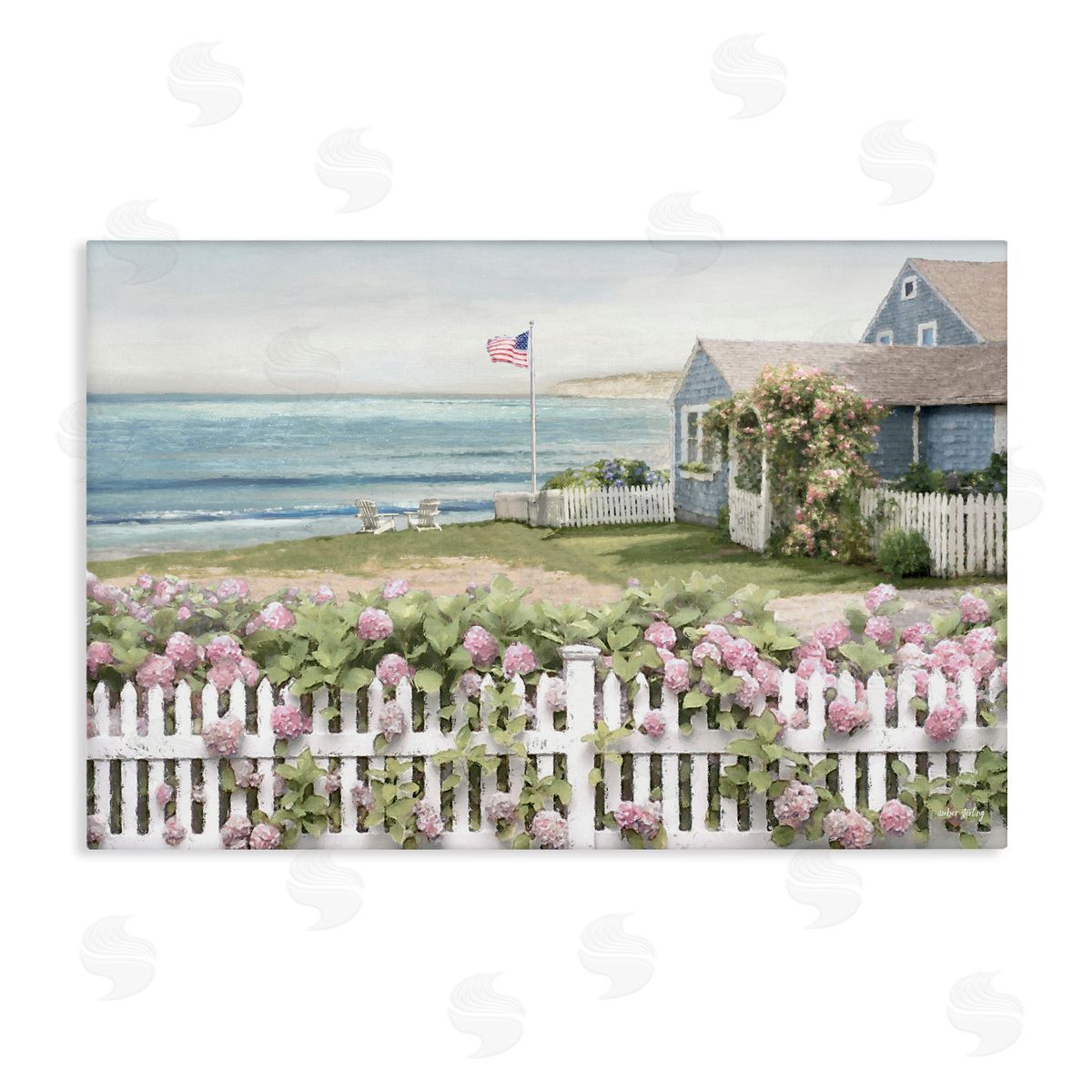 Coastal Bay Cottage Canvas Wall Art, Home Decor by Amber Sterling