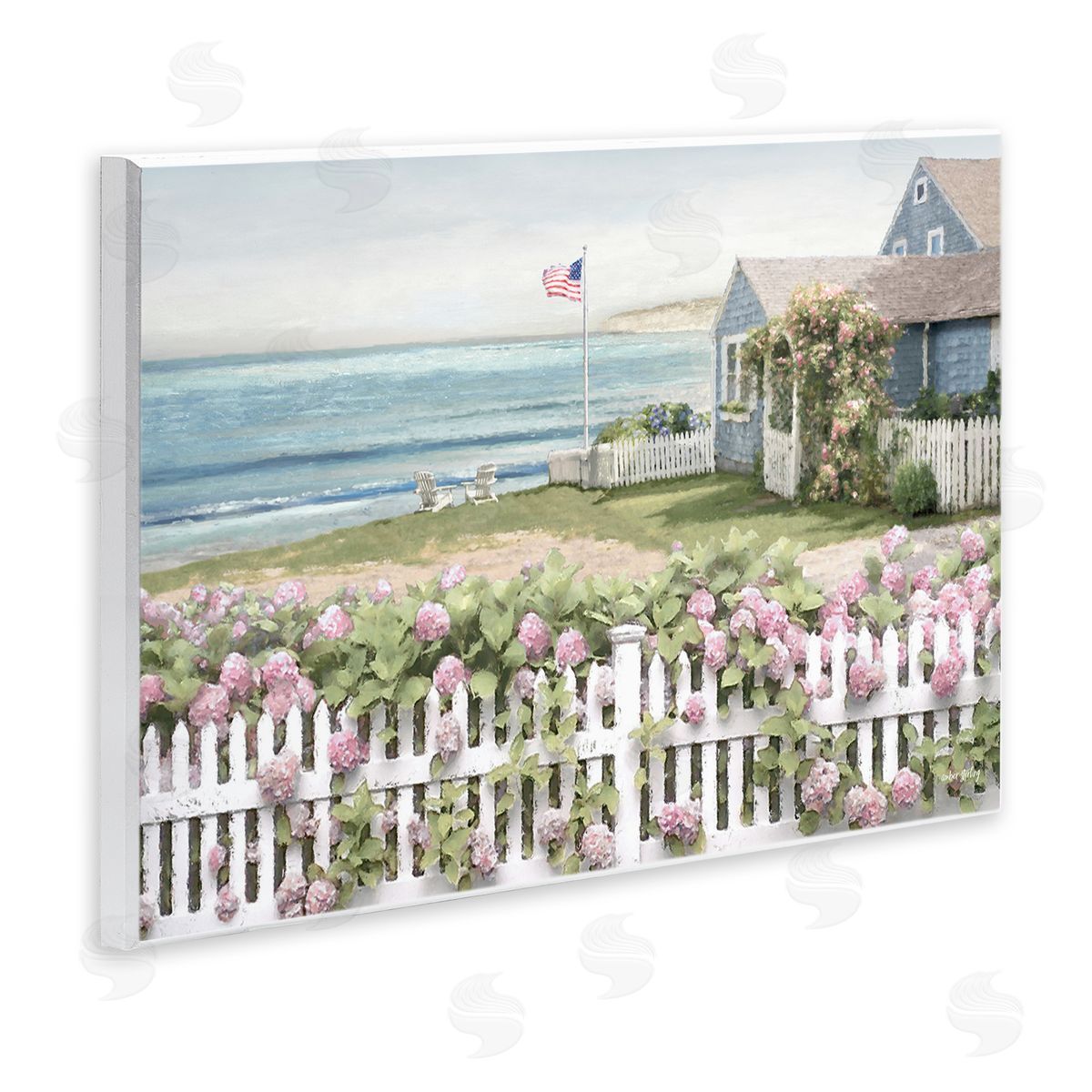 Coastal Bay Cottage Wood Plaque Wall Art, Home Decor by Amber Sterling