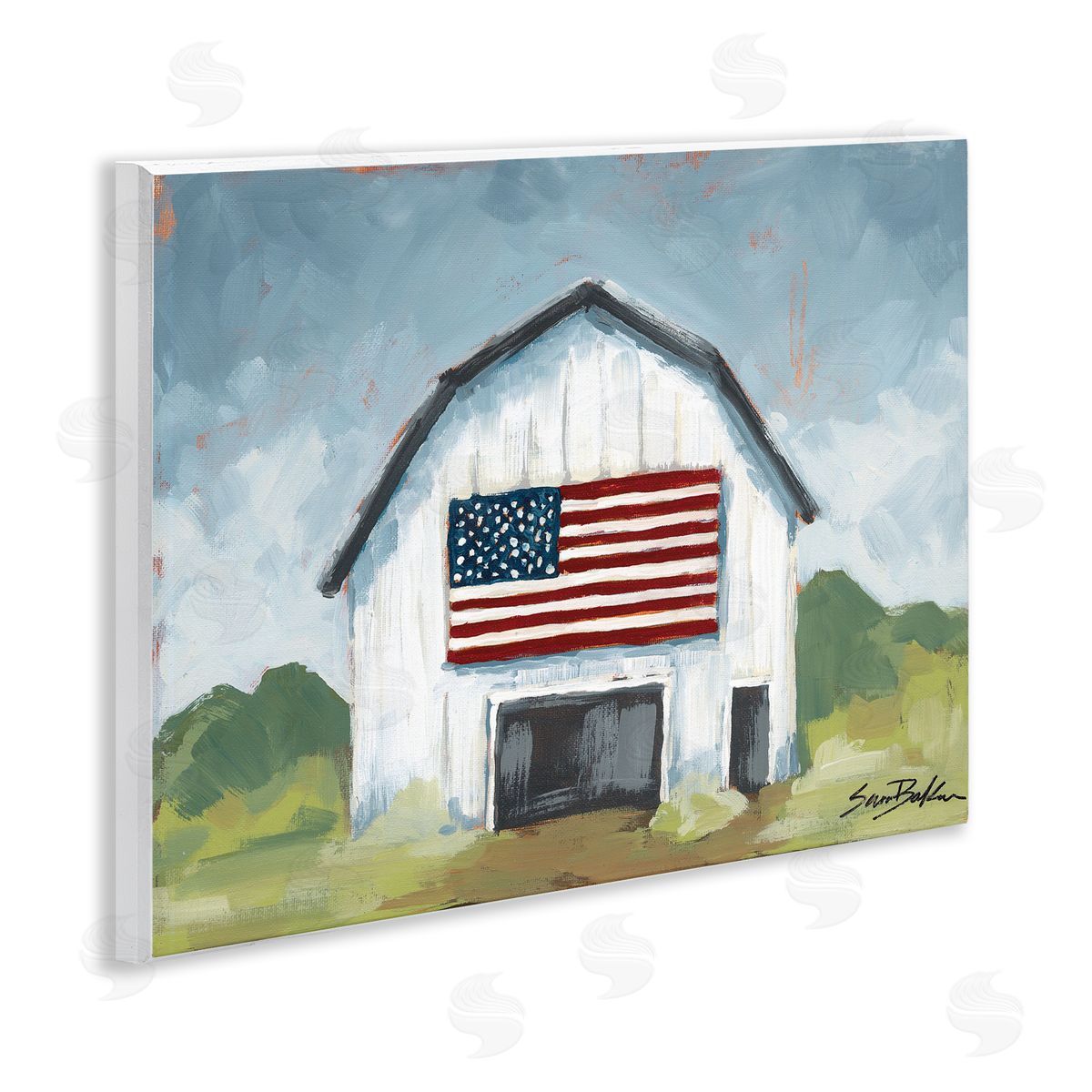 Patriotic Country Barn Wood Plaque Wall Art, Home Decor by Sara Baker