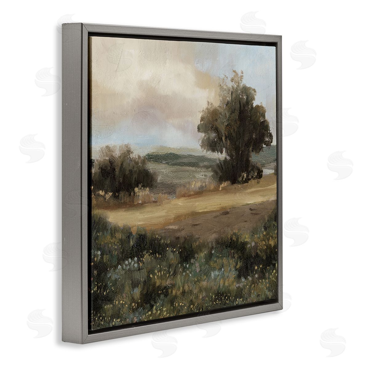 Vast Country Terrain Grey Floating Frame Canvas Wall Art, Home Decor by Cloverfield & Co.