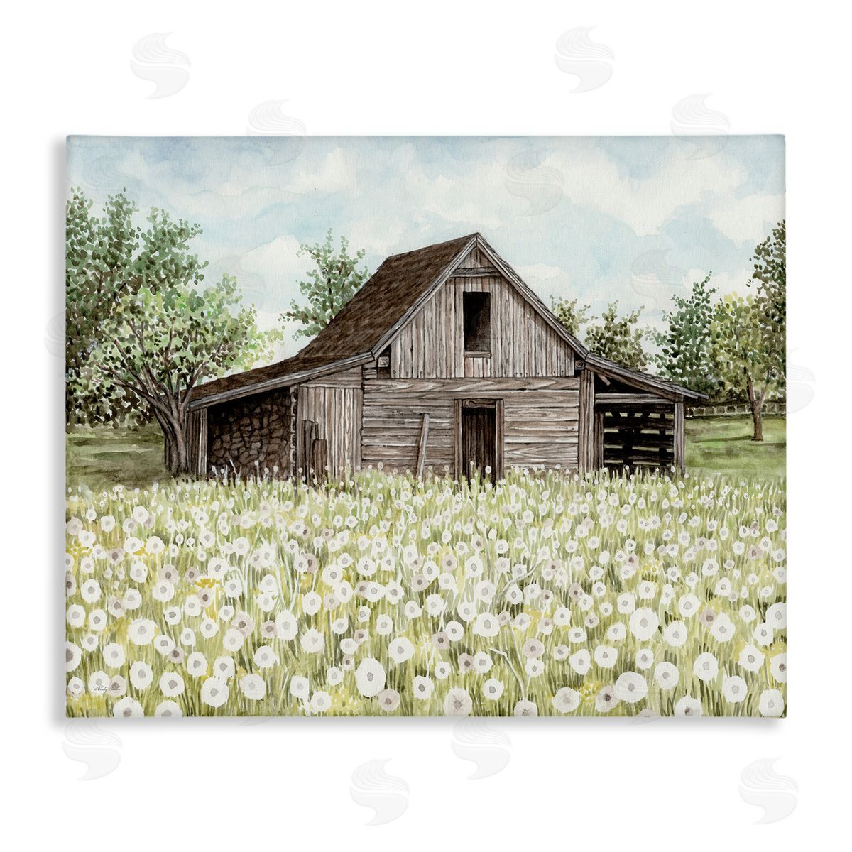 White Poppy Farm Meadow Canvas Wall Art, Home Decor by Cindy Jacobs