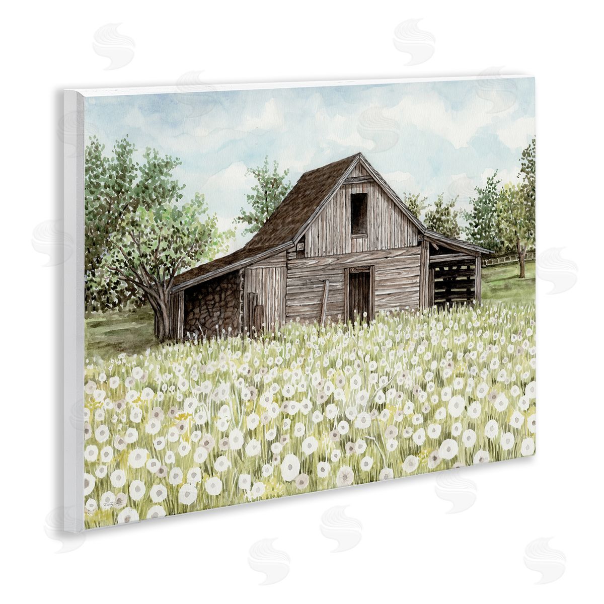 White Poppy Farm Meadow Wood Plaque Wall Art, Home Decor by Cindy Jacobs