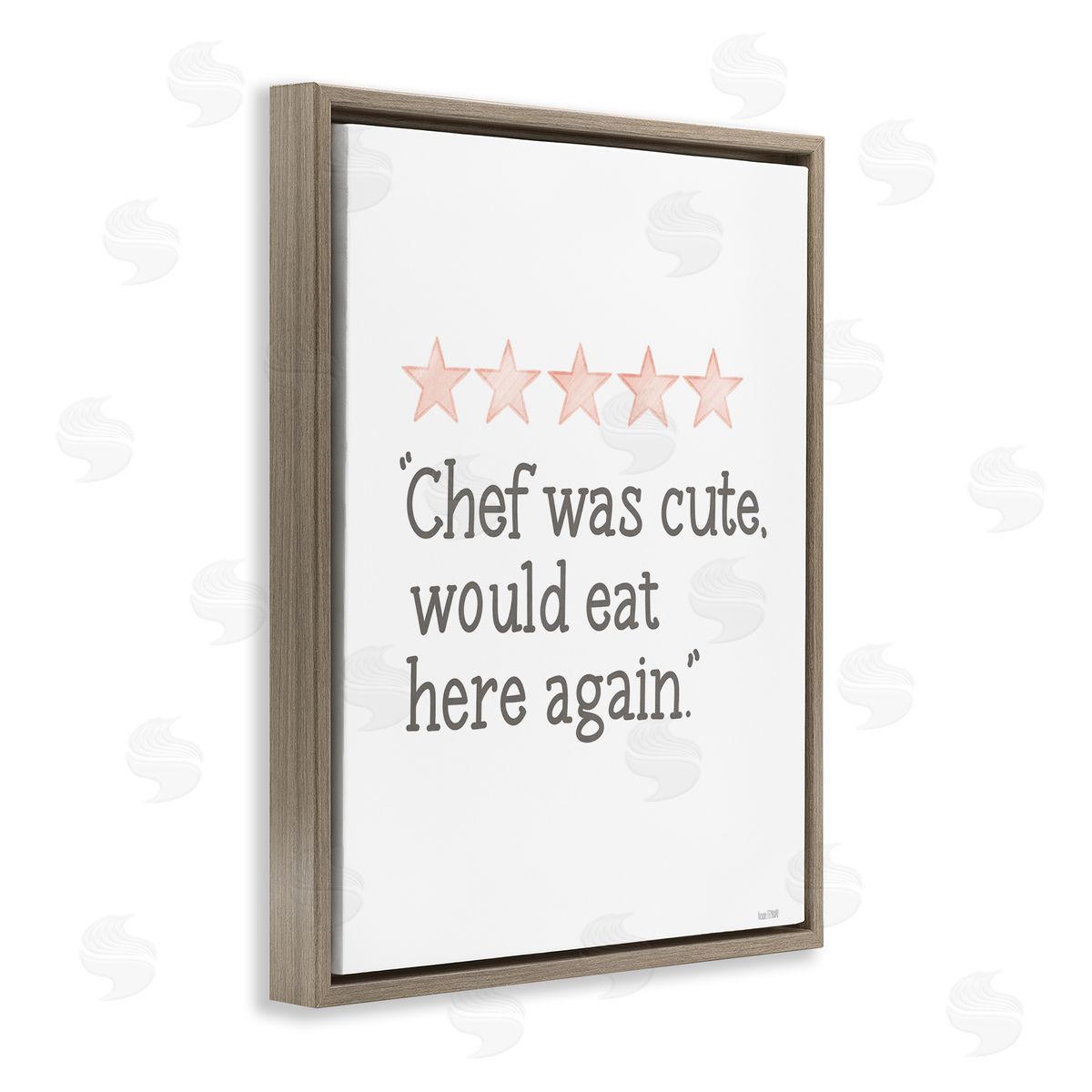 Cute Chef Funny Rating Brown Floating Frame Canvas Wall Art, Home Decor by House Fenway