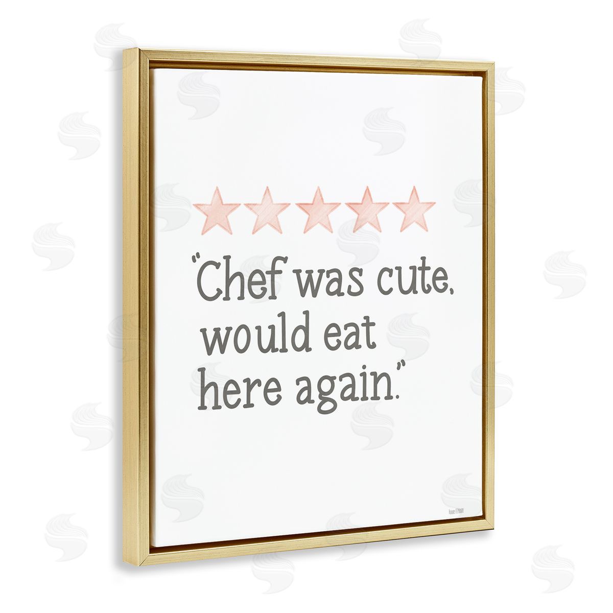 Cute Chef Funny Rating Gold Floating Frame Canvas Wall Art, Home Decor by House Fenway