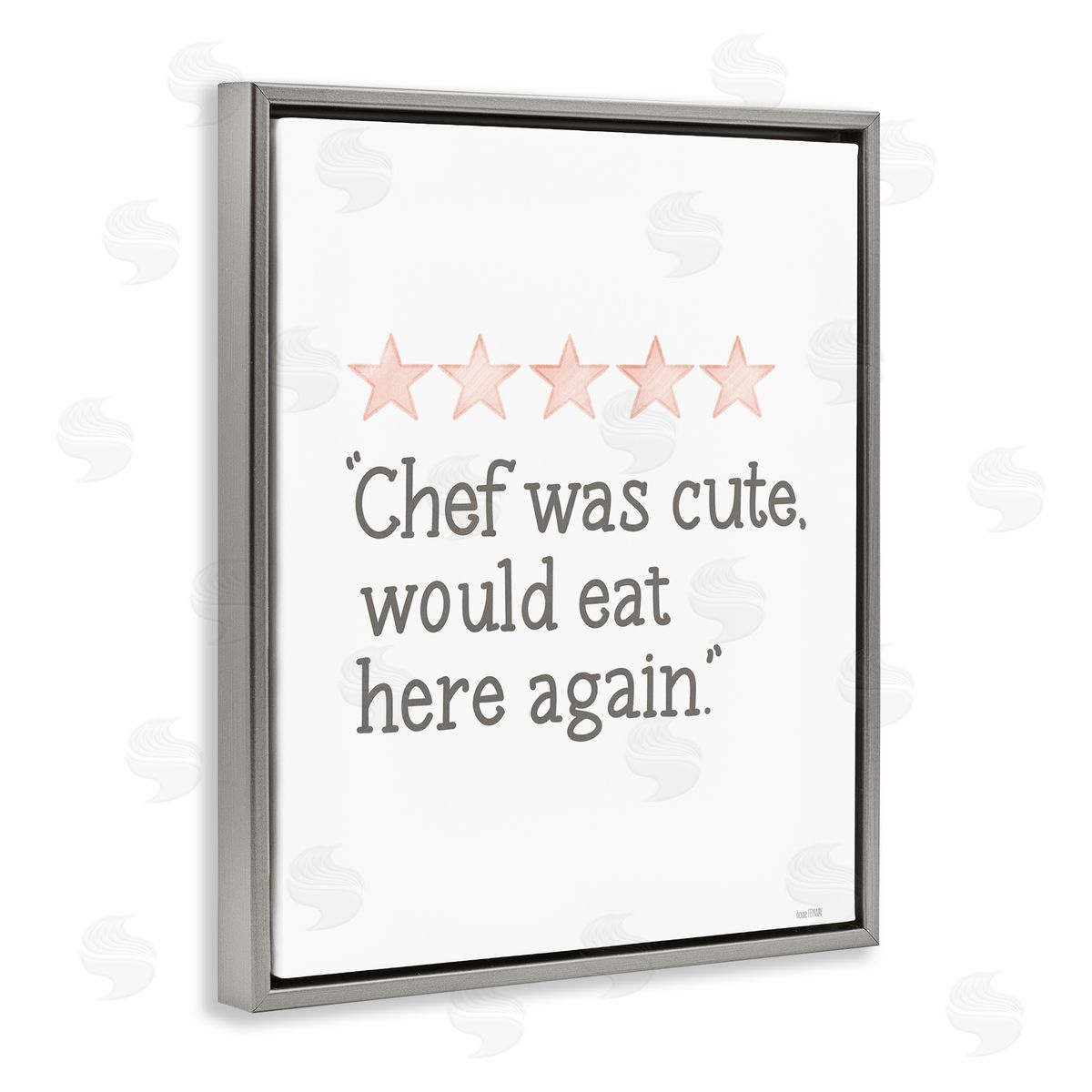 Cute Chef Funny Rating Grey Floating Frame Canvas Wall Art, Home Decor by House Fenway