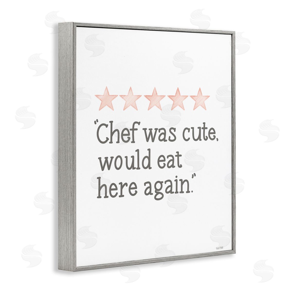 Cute Chef Funny Rating Grey Frame Print Wall Art, Home Decor by House Fenway