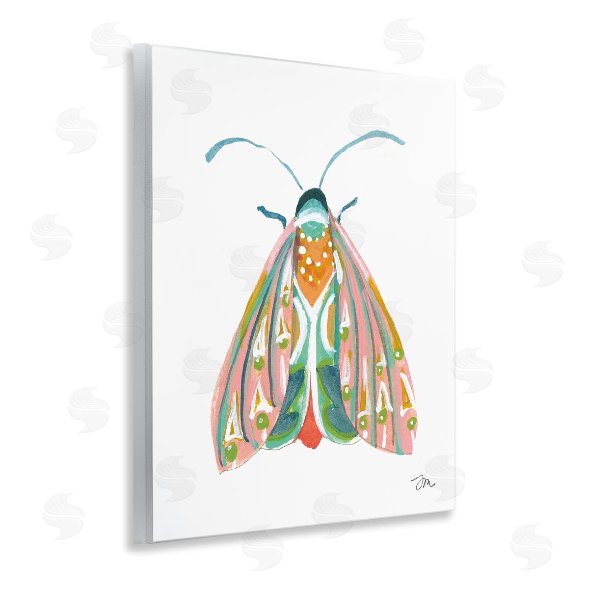 Delicate Insect on White Wood Plaque Wall Art, Home Decor by Jessica Mingo