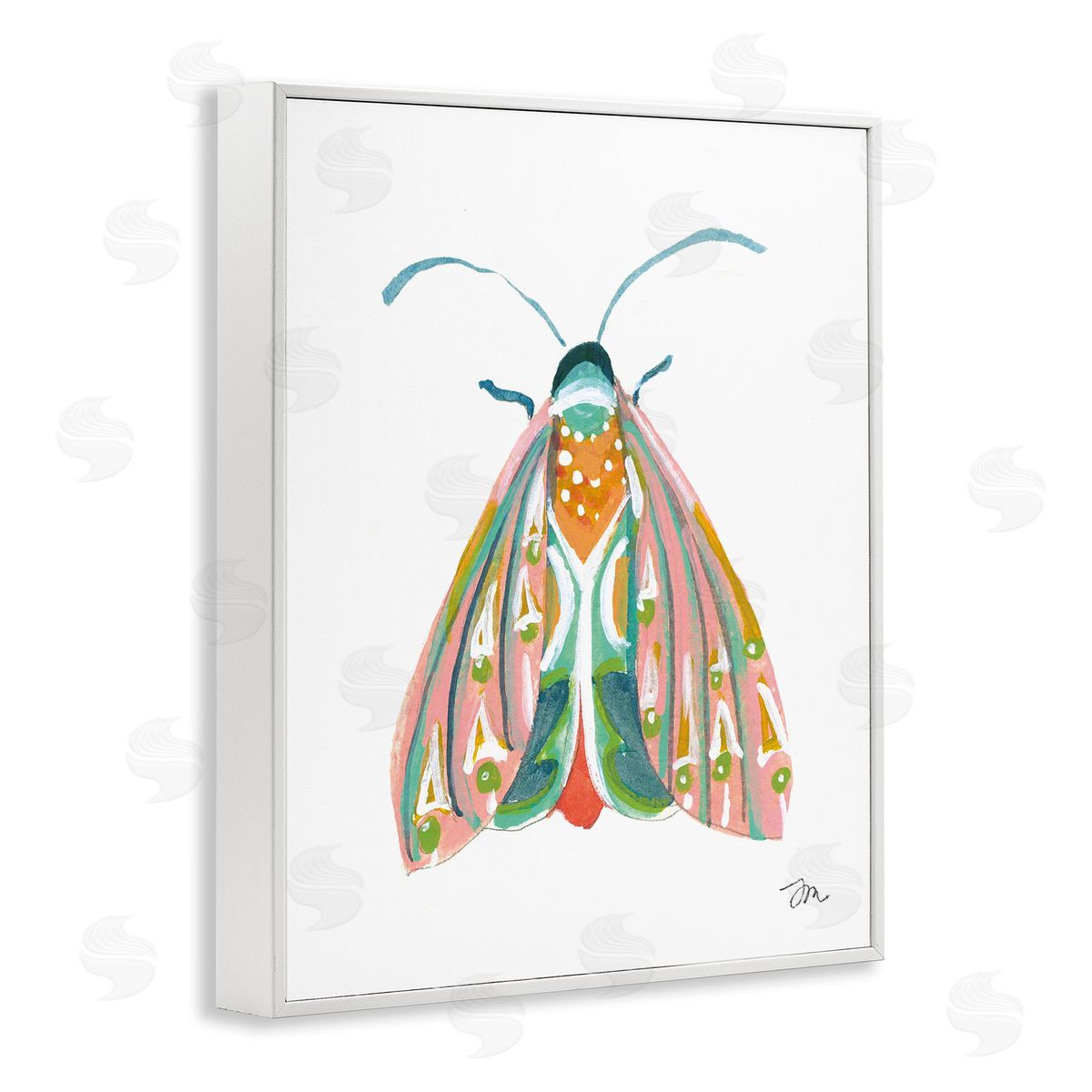 Delicate Insect on White White Frame Print Wall Art, Home Decor by Jessica Mingo