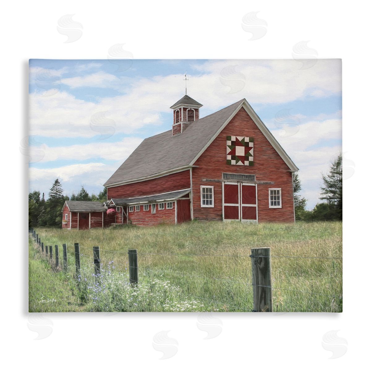 Rustic Barn Fence Posts Canvas Wall Art, Home Decor by Lori Deiter