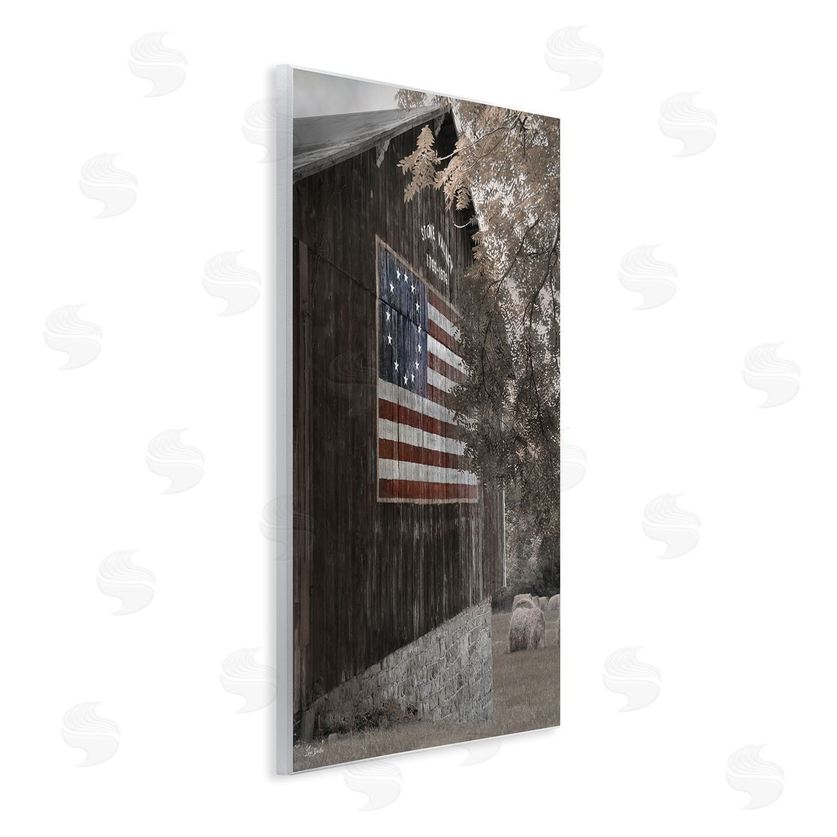 Colonial Flag on Barn Wood Plaque Wall Art, Home Decor by Lori Deiter