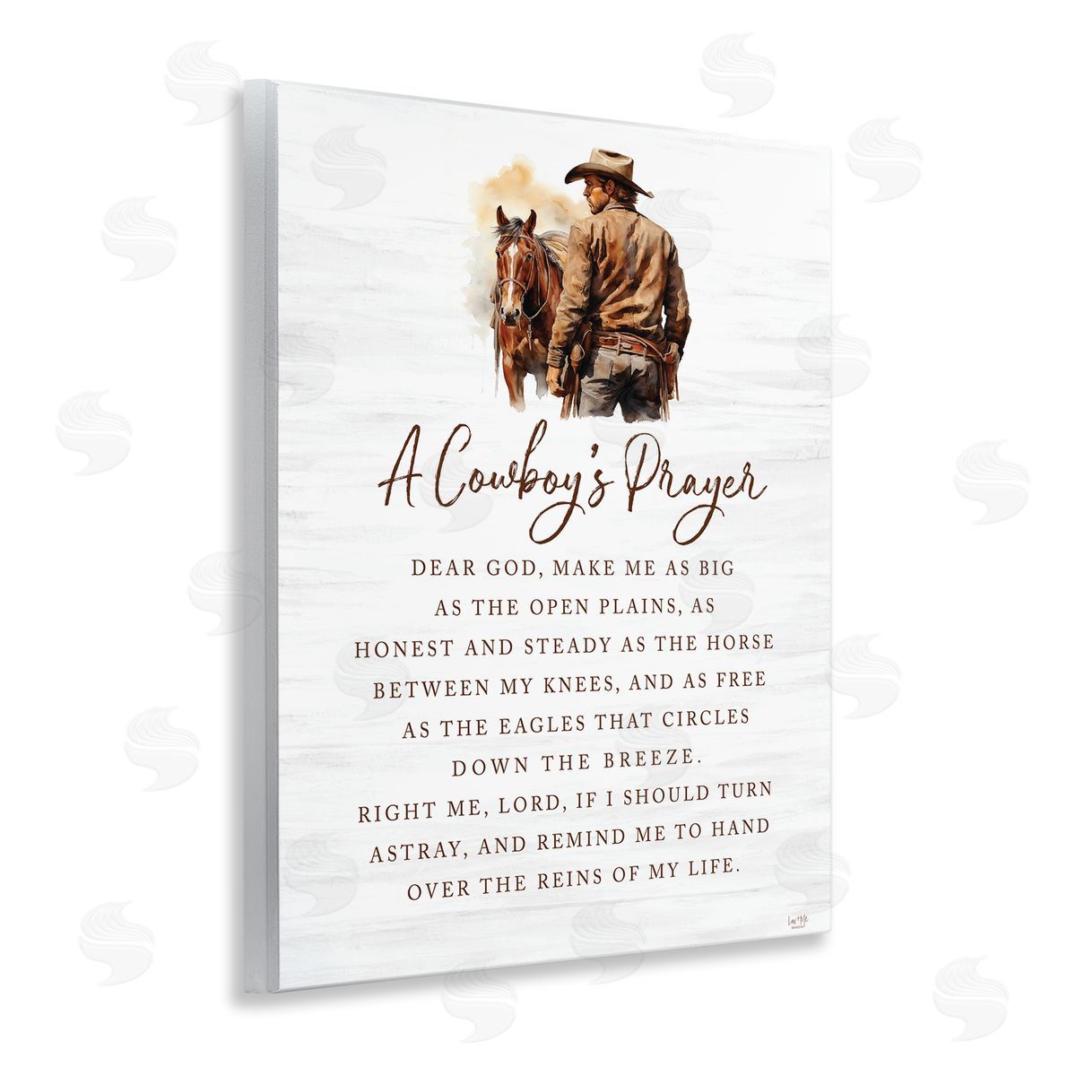 Heartfelt Cowboy's Prayer Wood Plaque Wall Art, Home Decor by Lux + Me Designs
