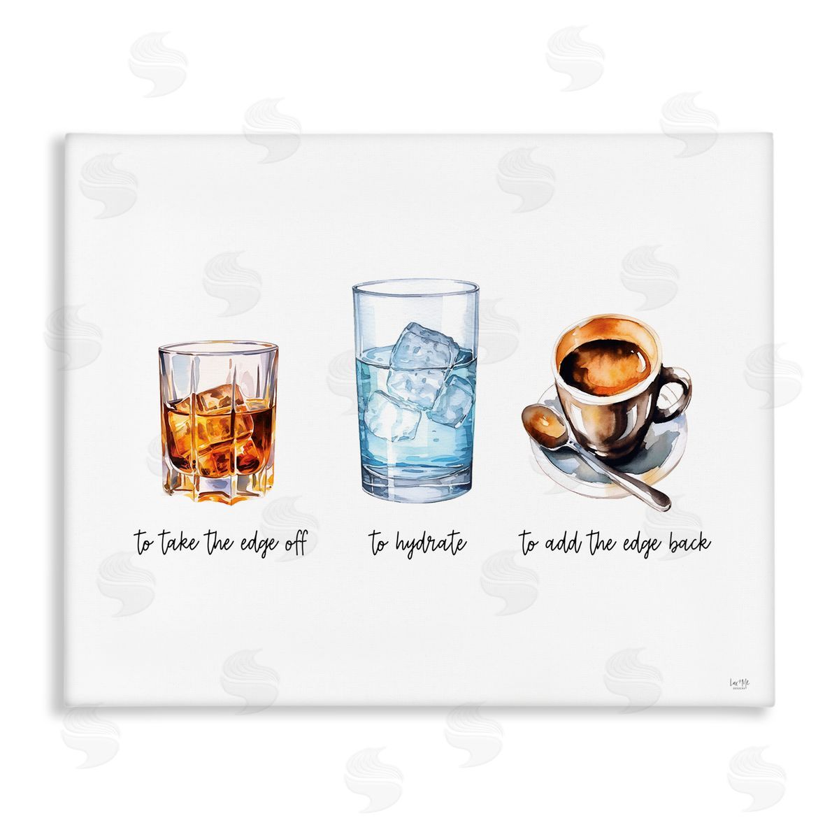 Funny Whiskey & Coffee Canvas Wall Art, Home Decor by Lux + Me Designs