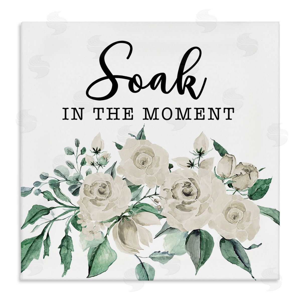 Soak The Moment Florals Canvas Wall Art, Home Decor by Masey St. Studios