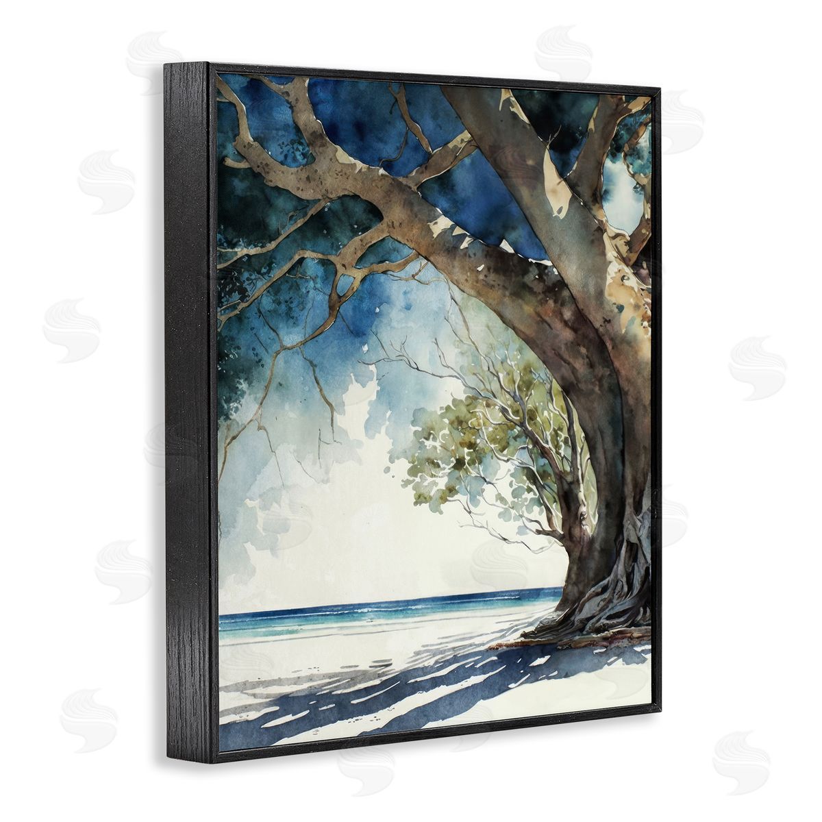 Looming Tree on Coast Black Frame Print Wall Art, Home Decor by Svetlana Aleynikova