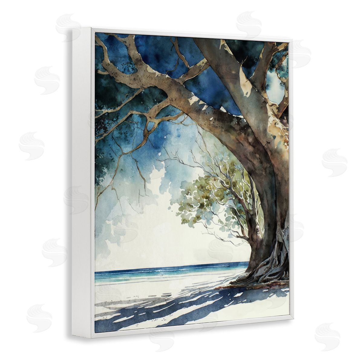 Looming Tree on Coast White Frame Print Wall Art, Home Decor by Svetlana Aleynikova