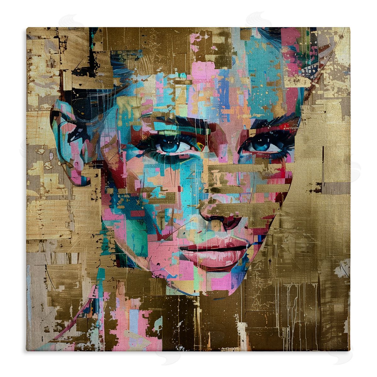 Glam & Gold Hues Portrait Canvas Wall Art, Home Decor by Svetlana Aleynikova