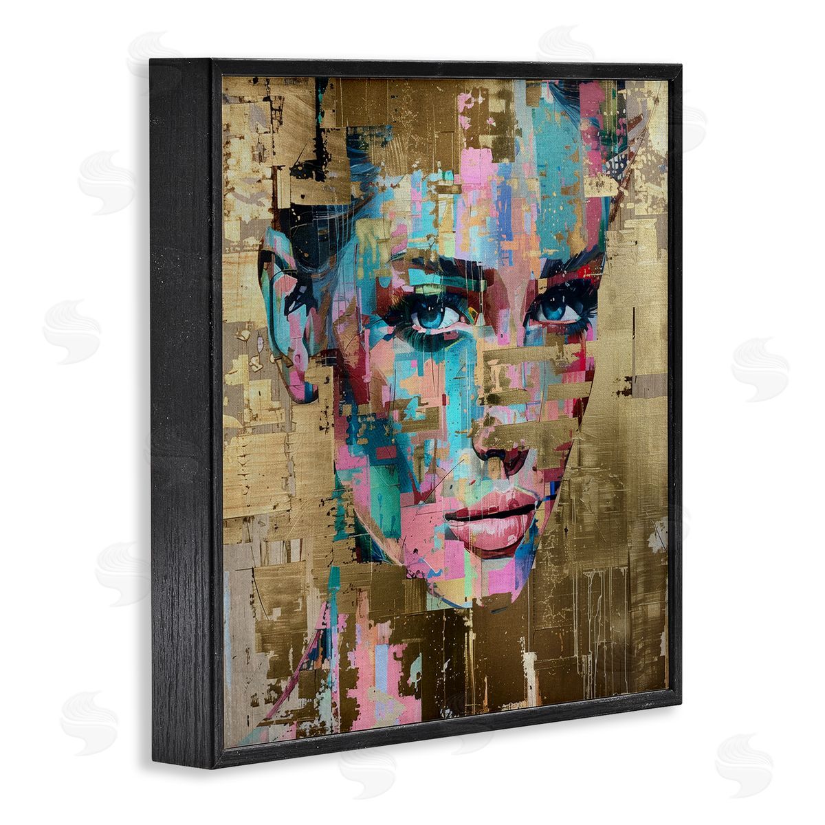 Glam & Gold Hues Portrait Black Frame Print Wall Art, Home Decor by Svetlana Aleynikova