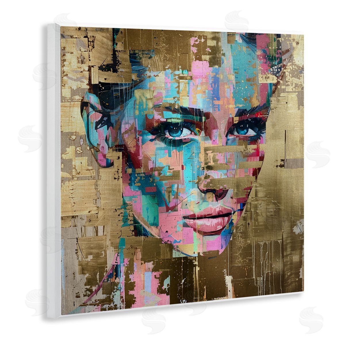 Glam & Gold Hues Portrait Wood Plaque Wall Art, Home Decor by Svetlana Aleynikova